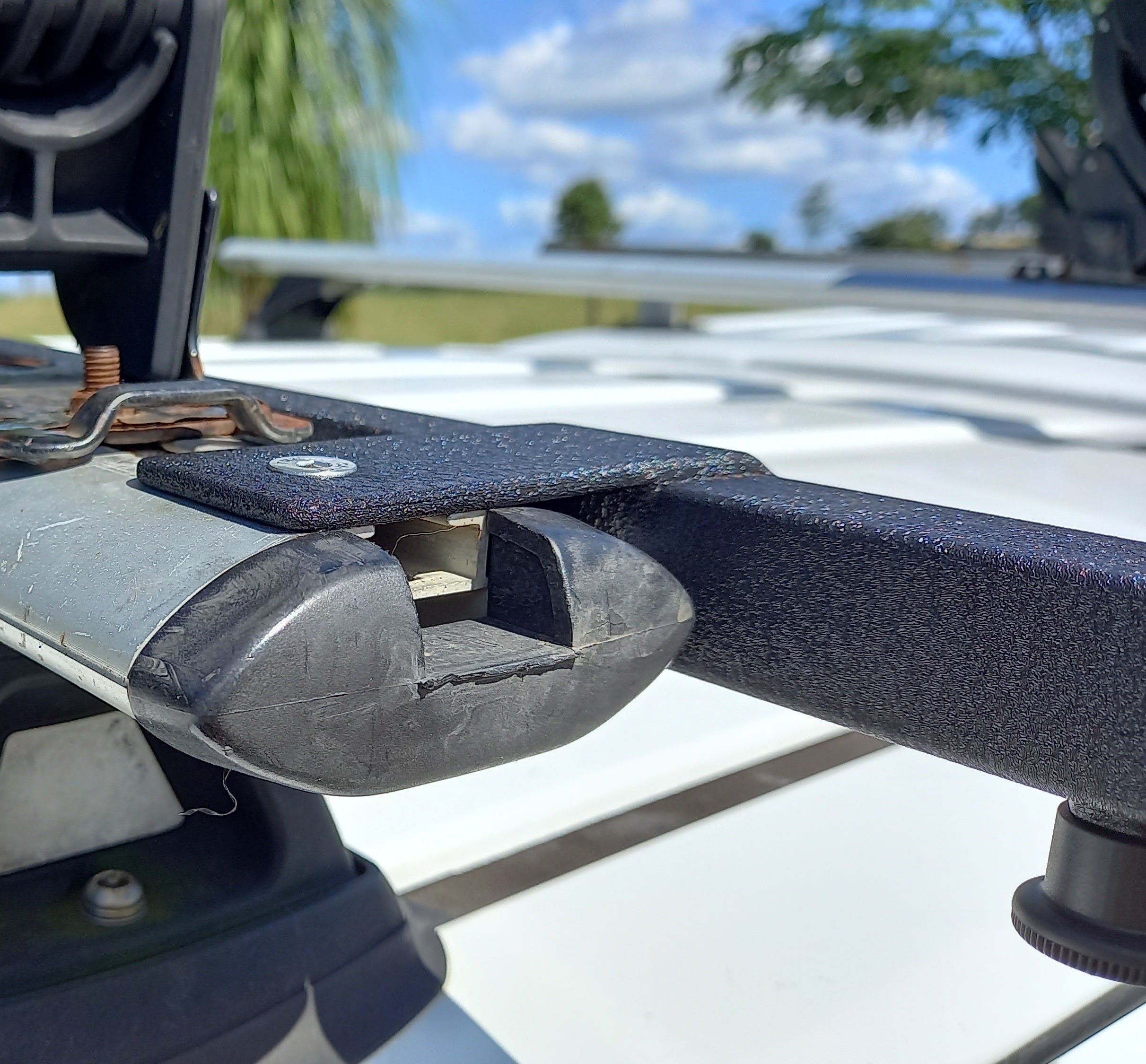 Mounts to the T slot of your roof rack 